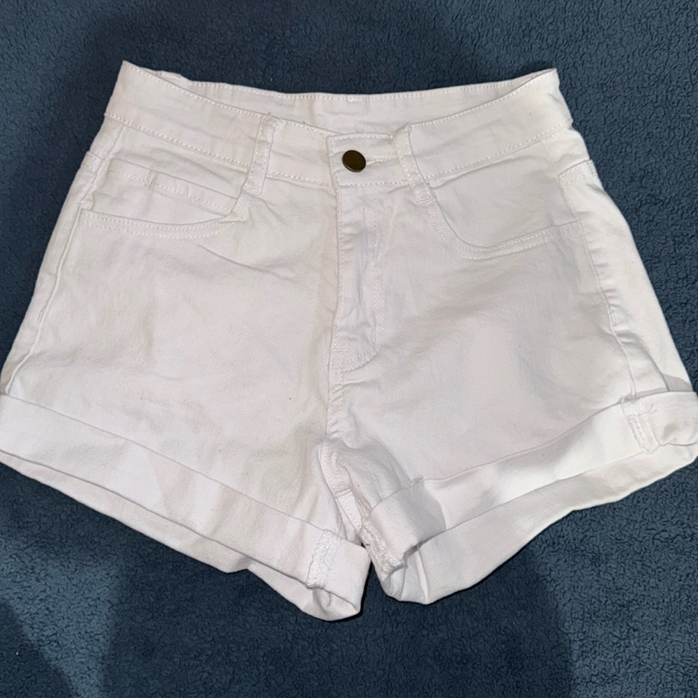 White jean shorts